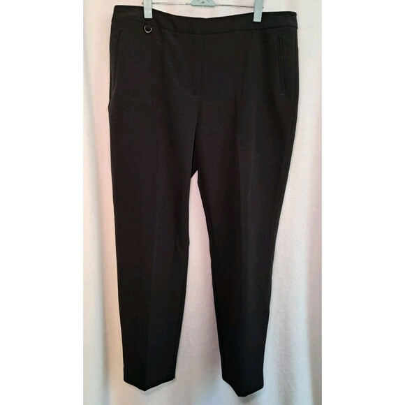 Adrianna Papell Bi Stretch Kate Fit Pants Black Tapered Leg $89 Size 14  NWT - Picture 1 of 11